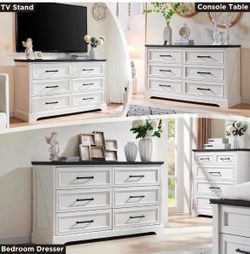 Farmhouse 6 Drawer Dresser for Bedroom