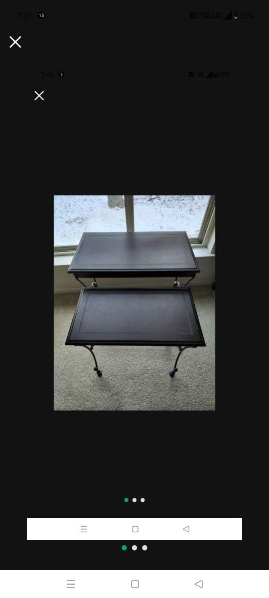 Set Of 2 Wood/ Metal Nesting Tables $30 No Delivery Yes It's Still Available