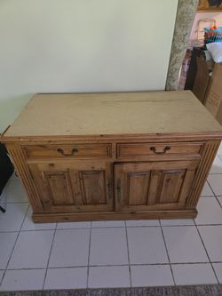 Solid wood tv dresser with old style lock