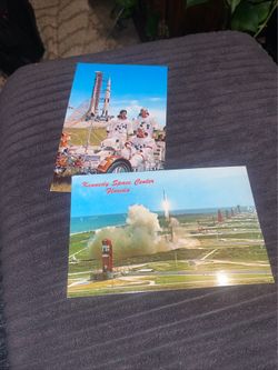world trade center and nasa postcards unused