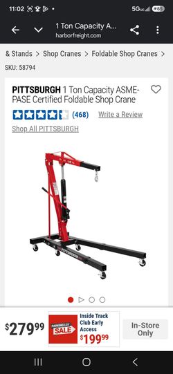 Pittsburgh 1 Ton Foldable Shop Crane