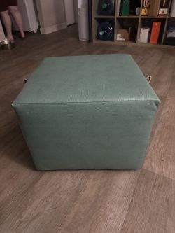 Teal Ottomans W/ Wheels