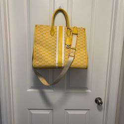Yellow And Beige Michael Kors Tote Bag 