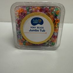 Pony Beads Jumbo Tub 1500 Beads Multiple Colors