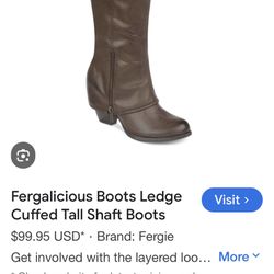 Fergalicious Ledge Brown Boots Size 9 1/2