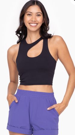 Cut Out Cropped Bra Top Black  & Sport Bra $10