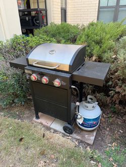 Outdoor Gourmet Propane Grill with Cover and Propane Tank