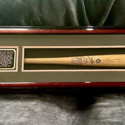 Willie Mays HOF Autograph Signed Personal Model Bat 🔥 Engraved Shadow Box w/ COA