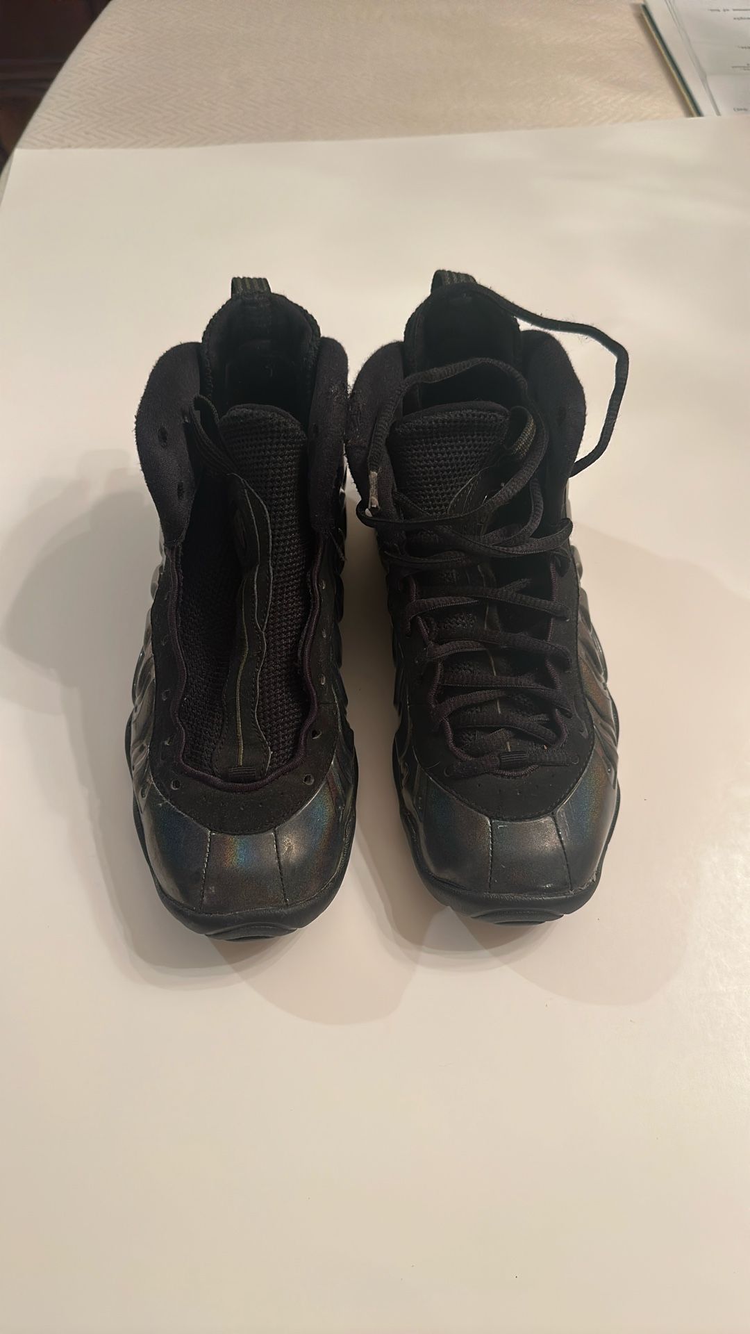 Black Nike Air Foamposite One “Hologram” Size 4 Youth
