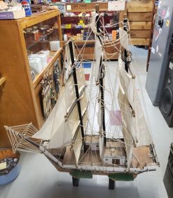 Vintage Prison Art Match Stick Ship Sail