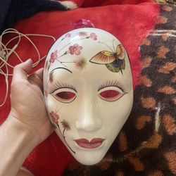 Beautiful Hand-Painted Floral Decorative Mask