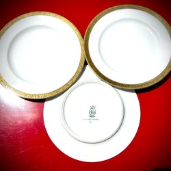 Vtg Paul Muller Selb Bavaria Bread & Butter 6.5"Plate White China Gold Trim Qty3