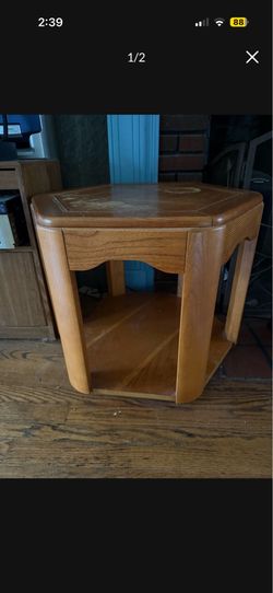 Vintage oak end table
