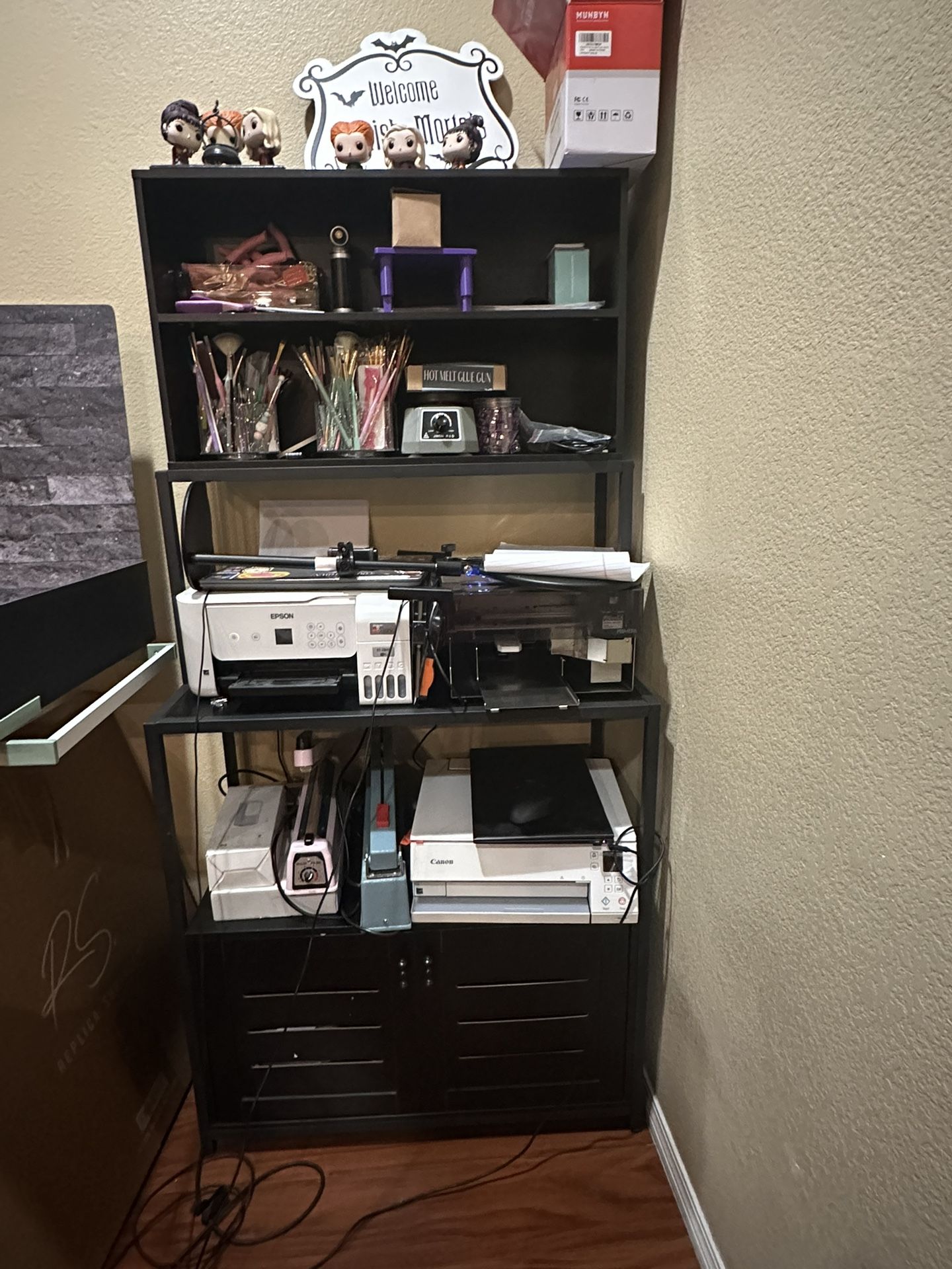 Kitchen Microwave Stand Bakers Rack Computer Hutch