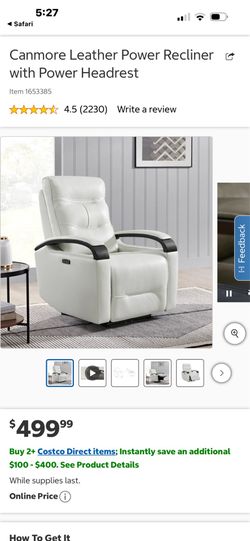 2 Canmore Leather Power Recliners with Power Headrest