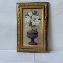 “Magnolia Topiary" by Barbara Mock Framed in an Ornate Gold Gilt Frame