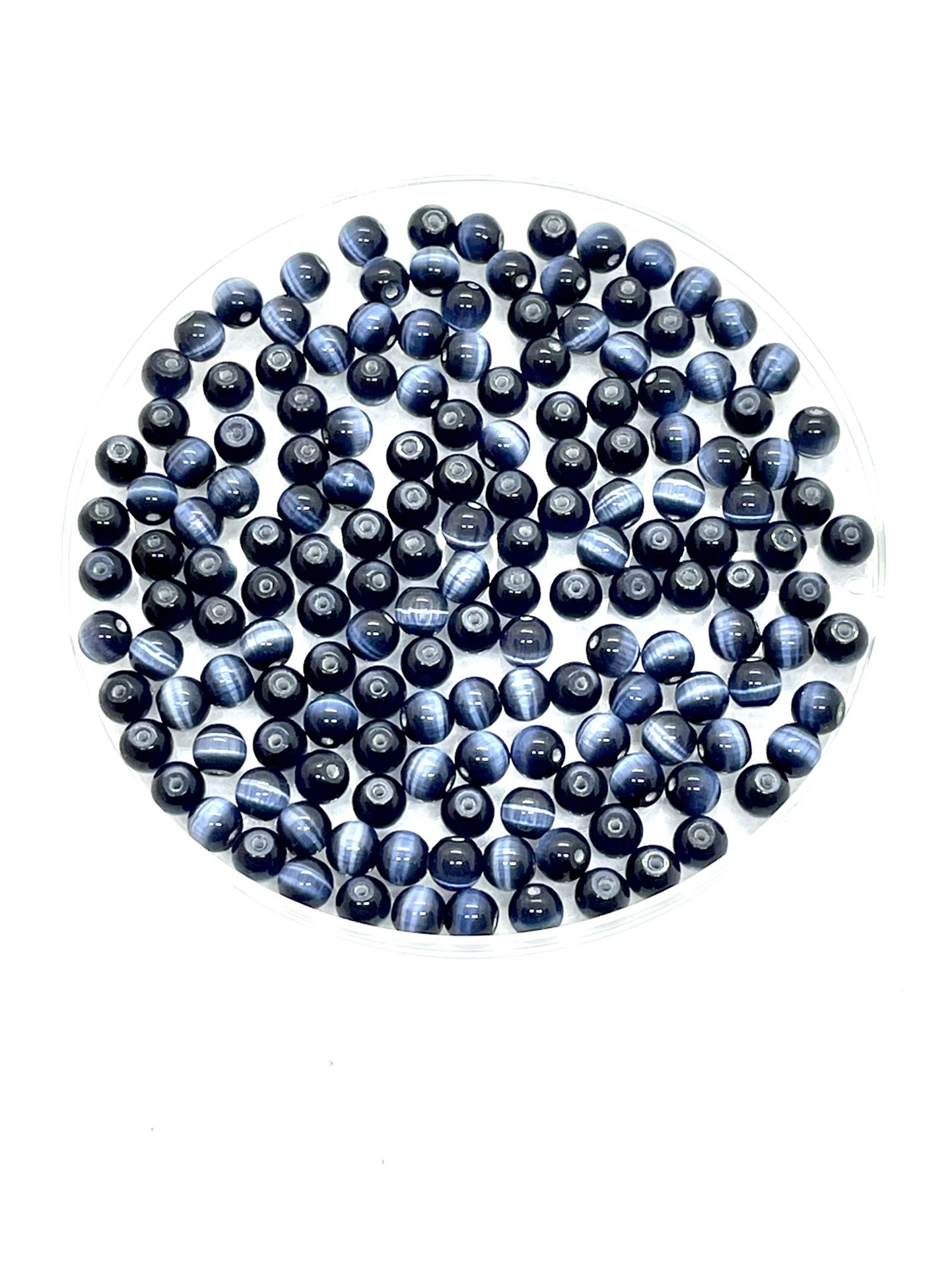 6mm Blue CatsEye Beads