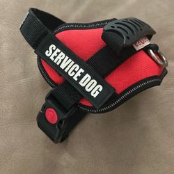 Small Red Service Dog Vest Leash