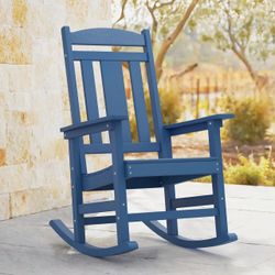 LUE BONA Rocking Chair Outdoor, Weather Resistant Poly Plastic Rocker Chairs, 350lb Heavy Duty, Oversized Porch for Adult, High Back Smooth Chairs Out