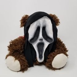 Hand-Crafted Scary Stuffed Animal With Clay Face (#8536)