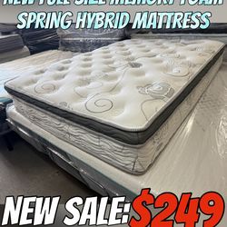 NEW FULL SIZE MEMORY FOAM SPRING HYBRID MATTRESS