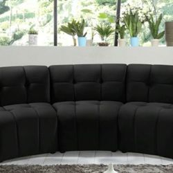 Limitless Velvet Black 3pc. Modular Sectional

