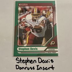 Stephen Davis Washington Redskins RB Donruss Short Print Insert Card. 