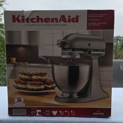 KitchenAid KSM75SL 4.5-Quart Tilt-Head Stand Mixer Silver Stainless Steel 275W