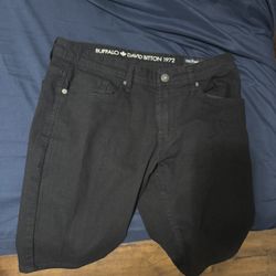 Black Denim Shorts Men 32 Waist 