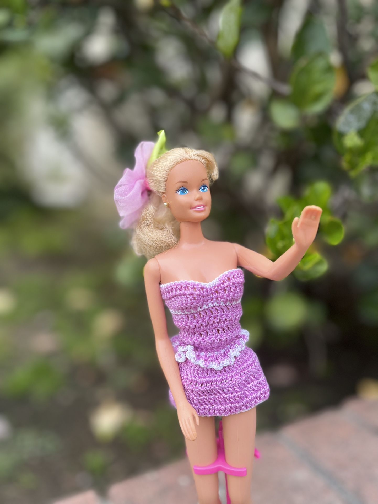 New Purple Dress For Barbie And Bow