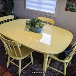 Yellow Vintage Table 200$ or best offer