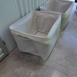 Two Large Fabric Totes with Handles 