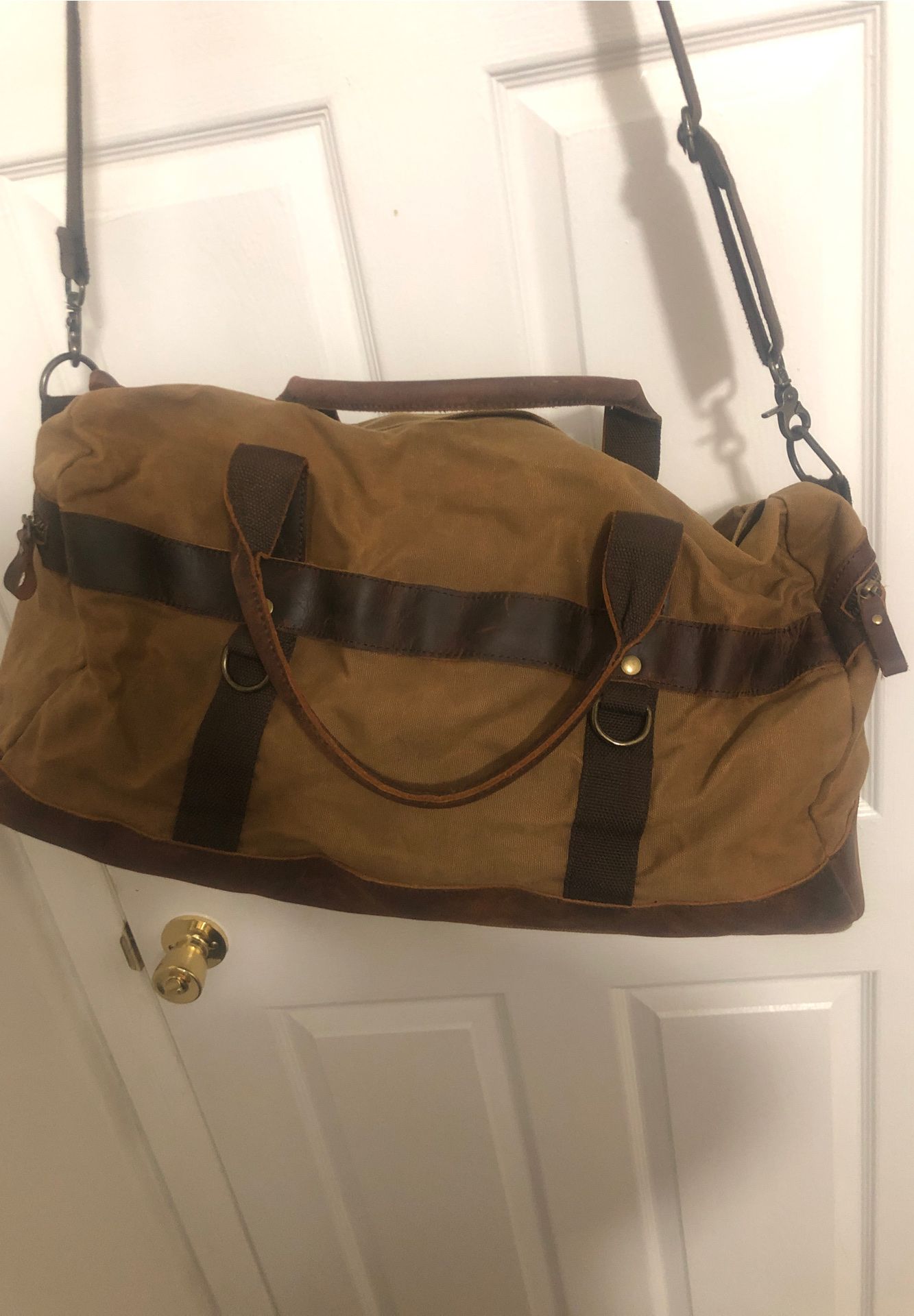 Rustic Duffle Bag with leather