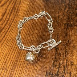 David yurman sterling silver with 18k gold heart charm