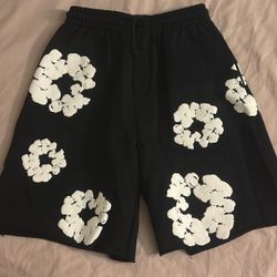 Black Denim tear shorts 