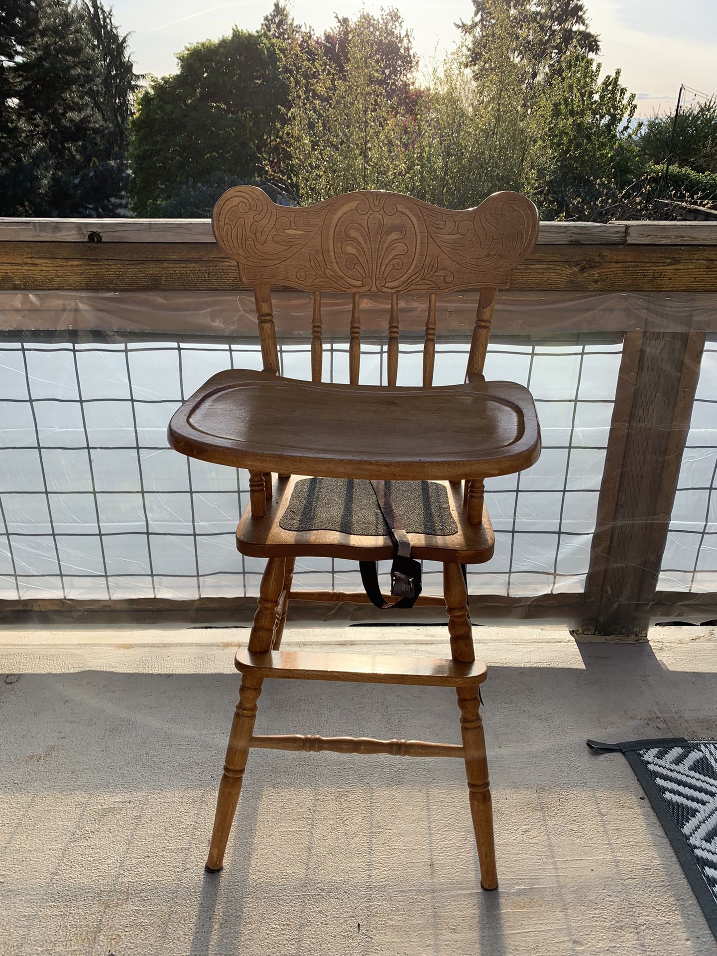 Vintage Wood High Chair 