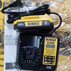 Dewalt 20-volt Max Cordless 2 AH Battery And Charger Brand New Never Used No Box 