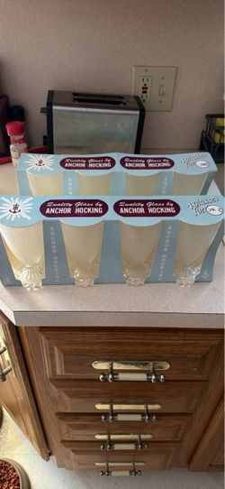 Anchor Hocking Vintage Pilsner Glasses Set of 8