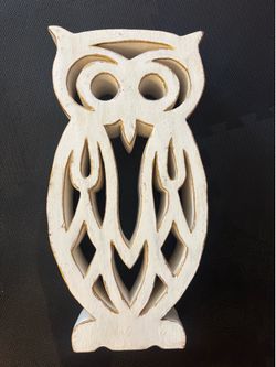 Farmhouse Wooden Owl Decor