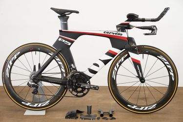 650C 48cm Cervelo P5 Dura-Ace 9070 Di2 Zipp 404 Carbon Triathlon Rim Brake Bike