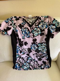 Women’s Scrub Top Floral Cherokee Brand Size Small