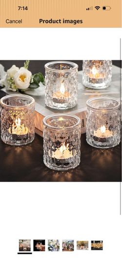 Nitime glass votive sets of 12 available in clear , gold or pink