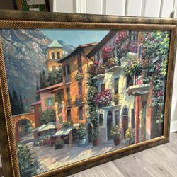 Village Hideaway by Howard Behrens Textured Print
