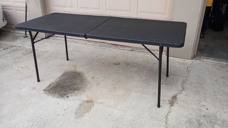 Black Folding Table with Metal Legs
