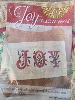 Joy Holiday Pillow Wrap Christmas Decor