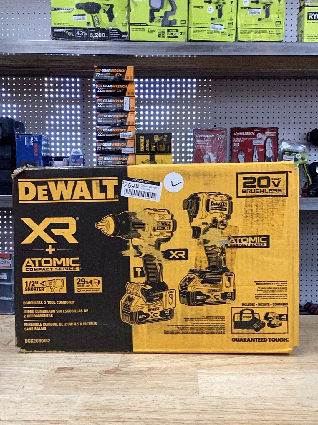 DEWALT 20V MAX XR Hammer Drill and ATOMIC Impact Driver 2 Tool Cordless Combo Kit with (2) 4.0Ah Batteries, Charger, and Bag