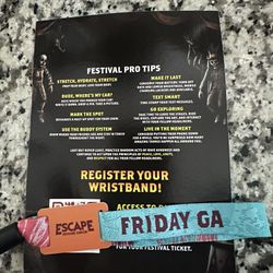 Escape Wristband GA Friday Only