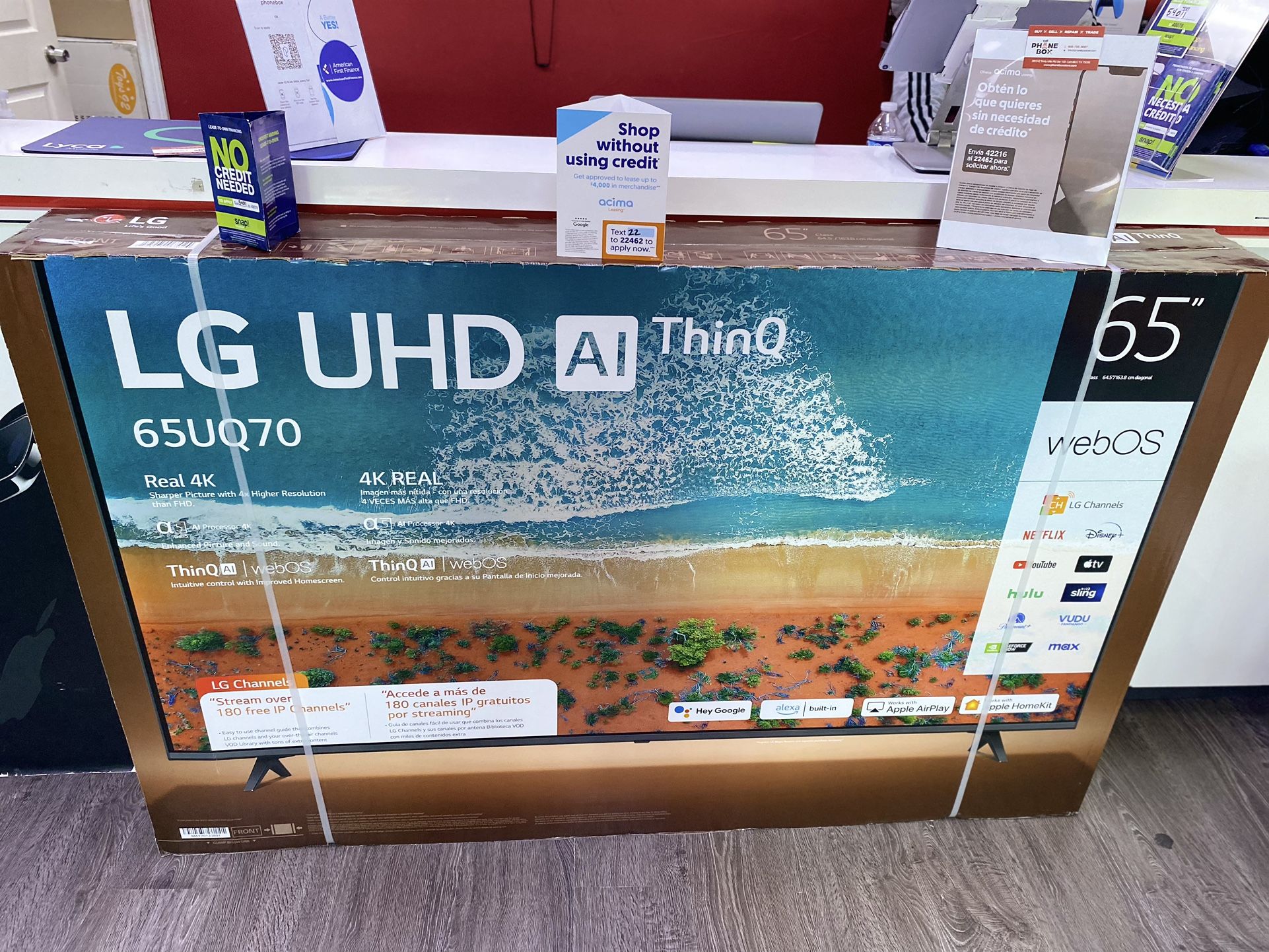 🖥️LG AI ThinQ | 65 Inches| 4k Resolution | TV Works With Apple, Amazon, Google | Financing At $49  And Take Home Today 🔥🥳