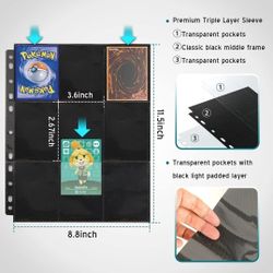 9 Pocket Trading Card Binder Compatible with Cards, Card Holder Album,Fits 630 Cards with 35 Sleeves