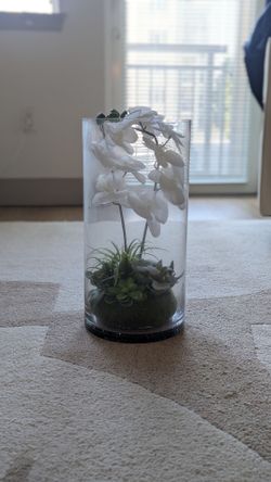 Orchid Garden Round Glass Cylinder